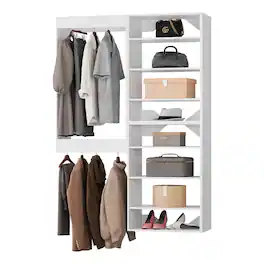 Roomtec - 46 in White Modular Closet System Unit-Customizable Wall Mounted Walk-In Closets for Bedroom or Walk-in Closet - White