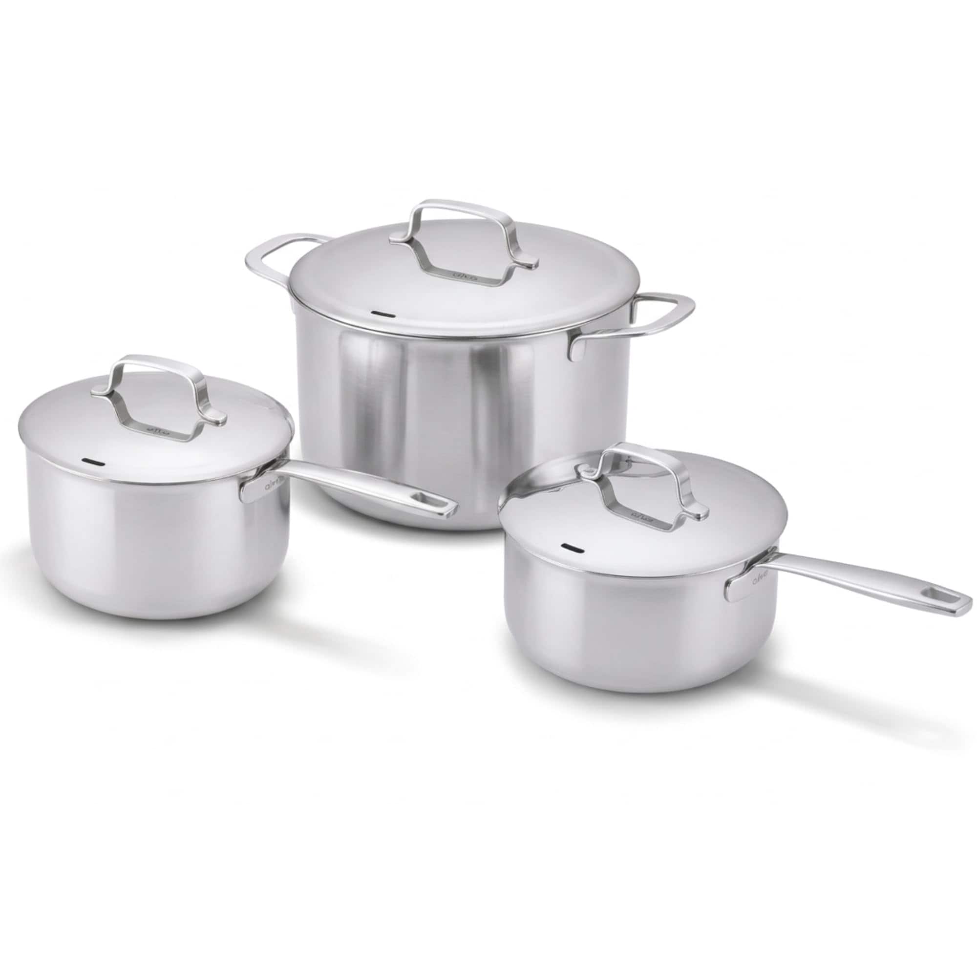 Alva - Maestro 3-Piece Stainless Steel Saucepan & Stock Pot Set - Silver