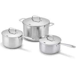 Alva - Maestro 5-Ply Fully Clad Stainless Steel Saucepan & Stock Pot Set, 3-Piece - Silver