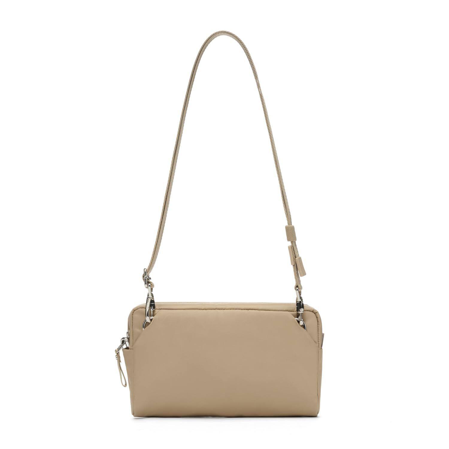 Left. Pacsafe - W 3-in-1 Sling, Taupe - Taupe.