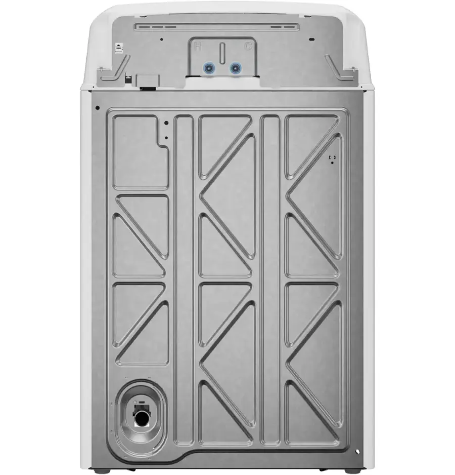 Alt View 33. GE - 4.3 Cu. Ft. High-Efficiency Top Load Washer with 5 Year Limited Parts and Labor Warranty - White with Black Stainless Steel.