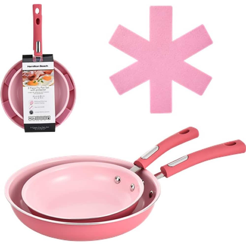 Hamilton Beach - Set of 2 Aluminum Fry Pans with Ceramic Coating - Pink price history on PriceWatchPro