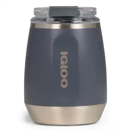 Front. Igloo - IGLOO 10 oz. Stainless Steel Wine Tumbler, Carbonite - Carbonite.