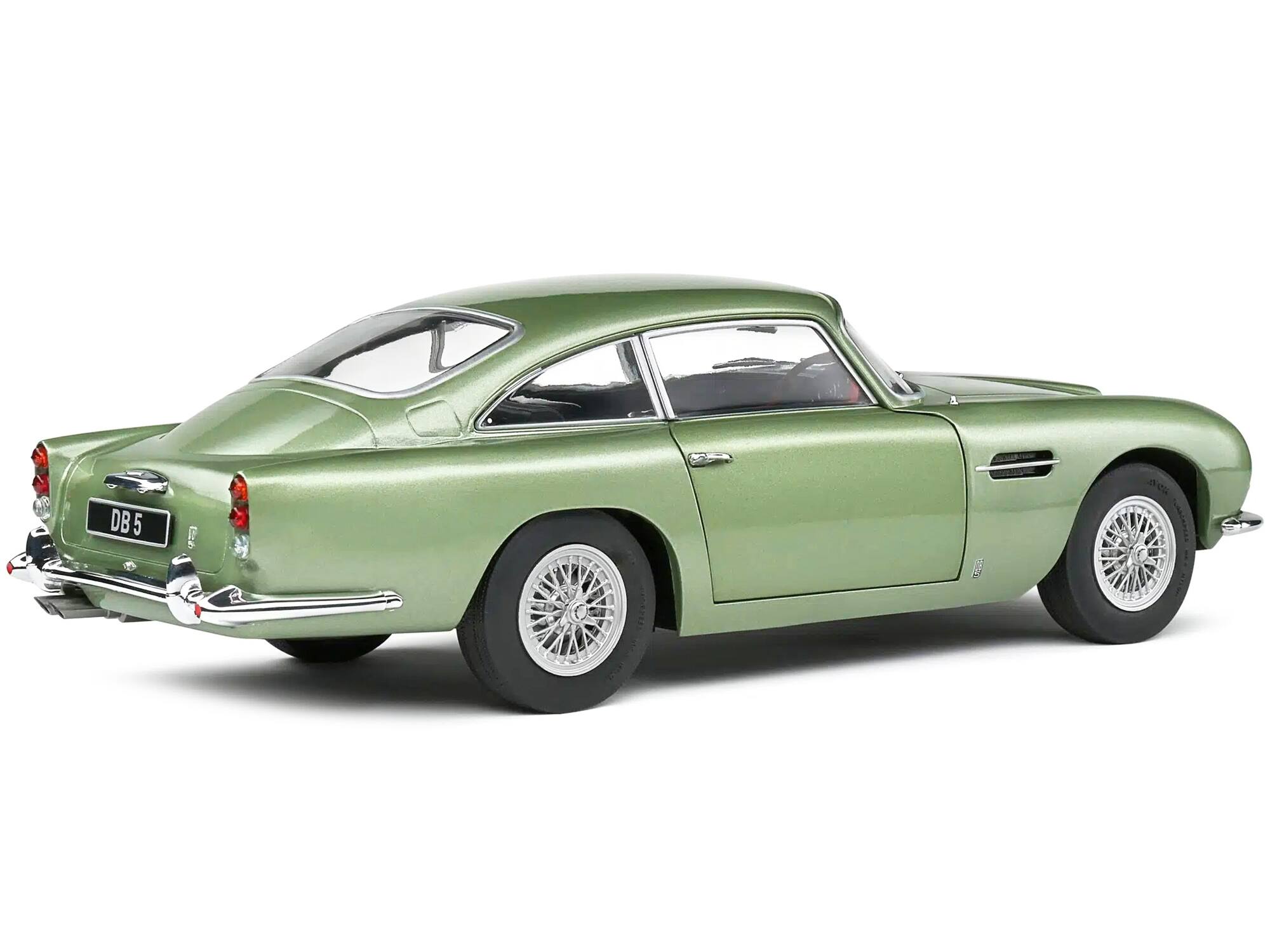 Alt View 1. Solido - 1964 Aston Martin DB5 RHD (Right Hand Drive) Porcelain Green Metallic 1/18 Diecast Model Car by Solido - Green Metallic.