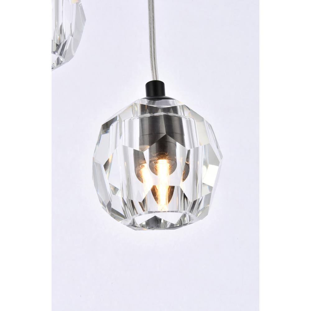 Alt View 3. Elegant Lighting - Eren 3 lights Black pendant - Black.