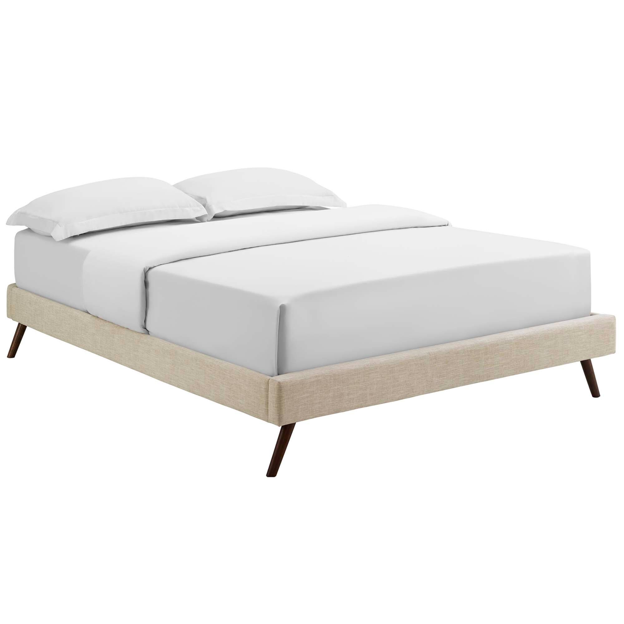 Modway - Loryn Fabric Full Bed Frame with Round Splayed Legs - Brown