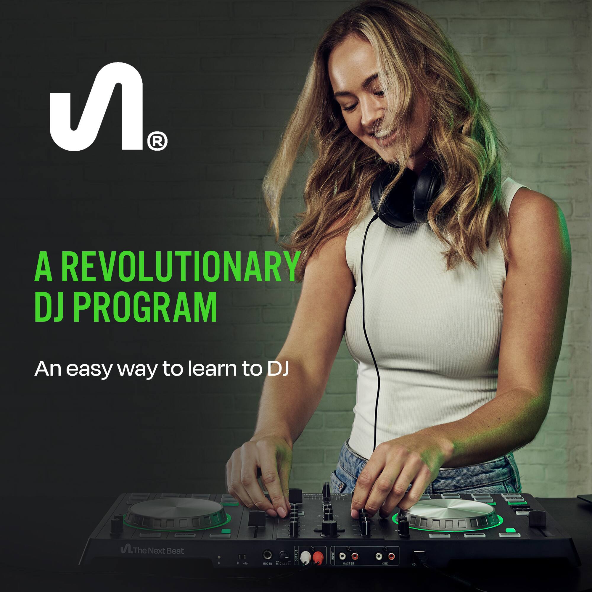 A REVOLUTIONARY DJ PROGRAM  
An easy way to learn to DJ  
S The Next Beat  
BOOK a MIC  
MOTER  
THE