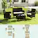 Alt View 8. Costway - 4 PCS Patio Furniture Set with Washable Cushions and Tempered Glass Coffee Table - Beige + Mix Brown.