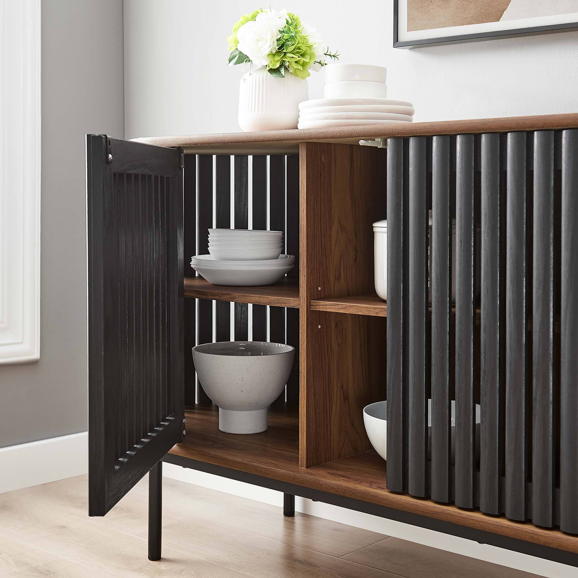 Alt View 2. Modway - Fortitude 59" Oval Sideboard by Modway - Walnut Black.