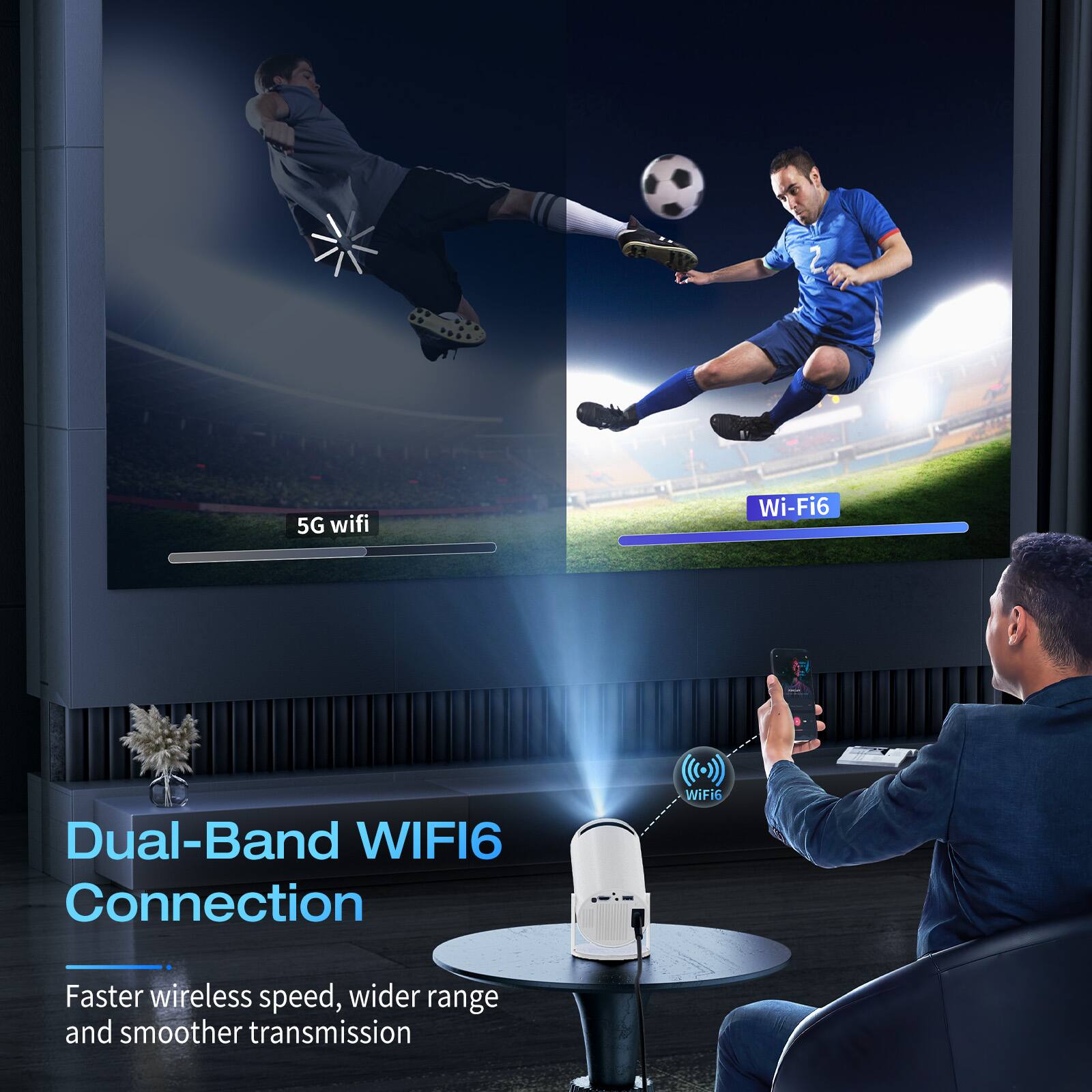 2 5G wifi Wi-Fi6 Dual-Band WIFI6 Connection. WiFI6 Faster wireless speed, wider range and smoother transmission.