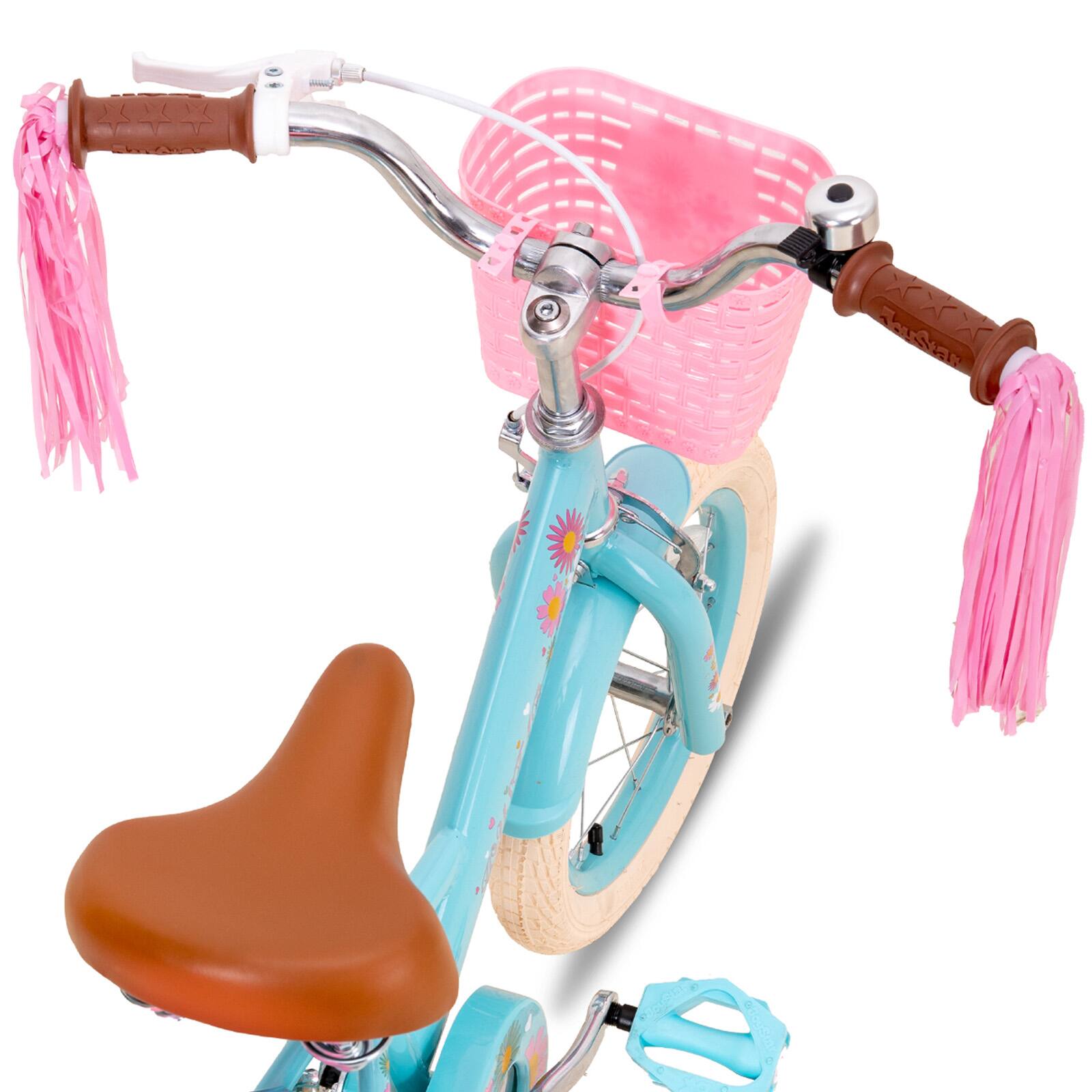 Alt View 4. JOYSTAR - JOYSTAR Little Daisy Kids Bike for Girls Boys Ages 4-7, Children's Bicycle with Doll Seat & Streamers, 16" Blue - Blue.