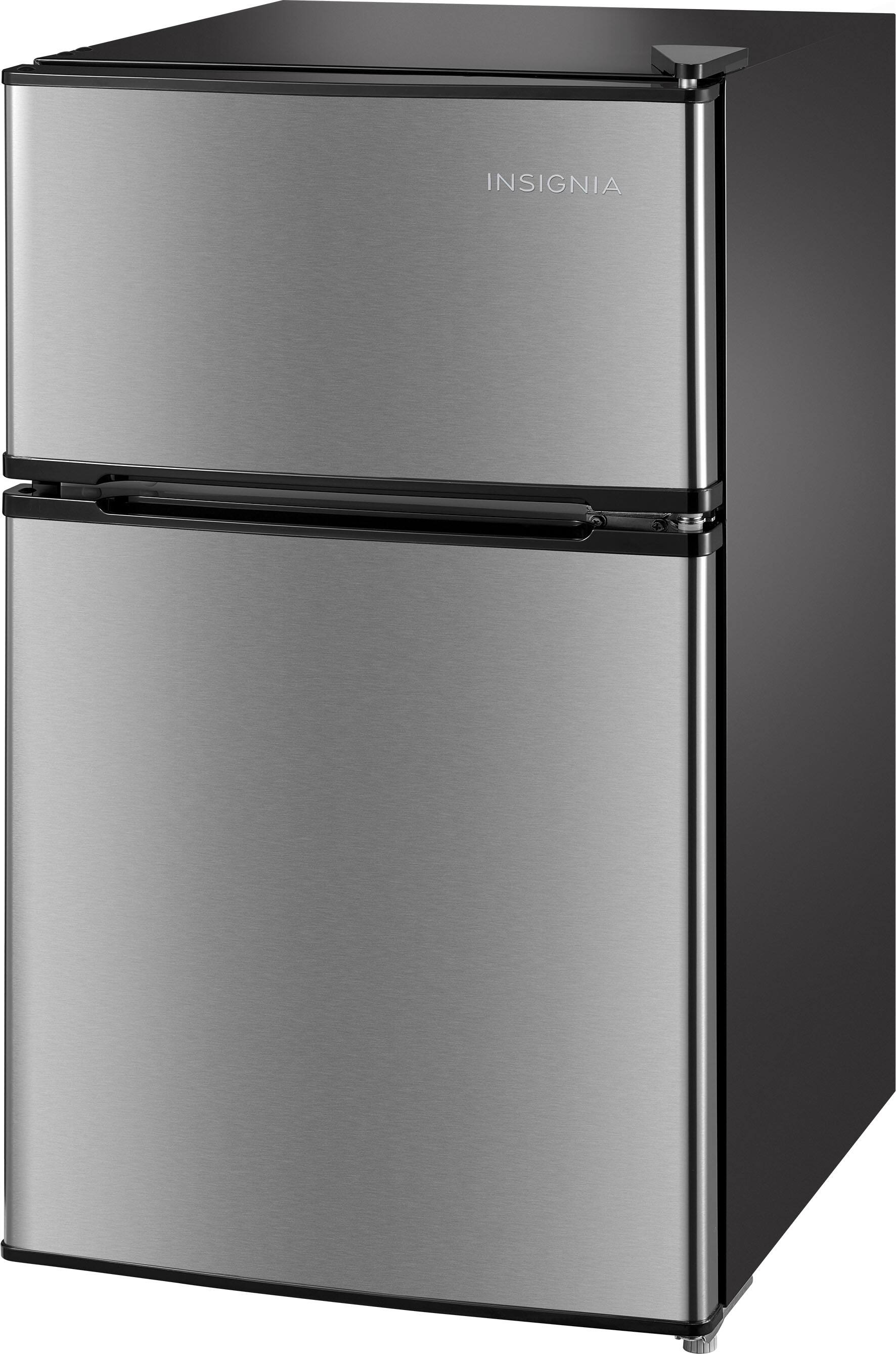 Alt View 9. Insignia™ - 3.1 Cu. Ft. Mini Fridge with Top Freezer and ENERGY STAR Certification - Stainless Steel Look.