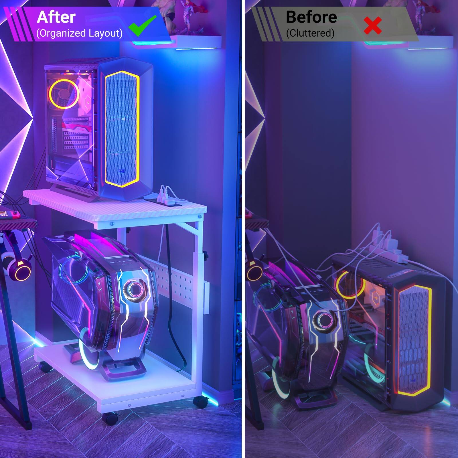 After (Organized Layout)  
Before (Cluttered)