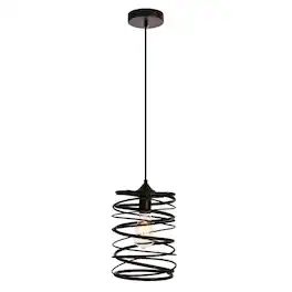 Living District - Hopper Collection Pendant D7.9 H11.8 Lt:1 Finish - Black