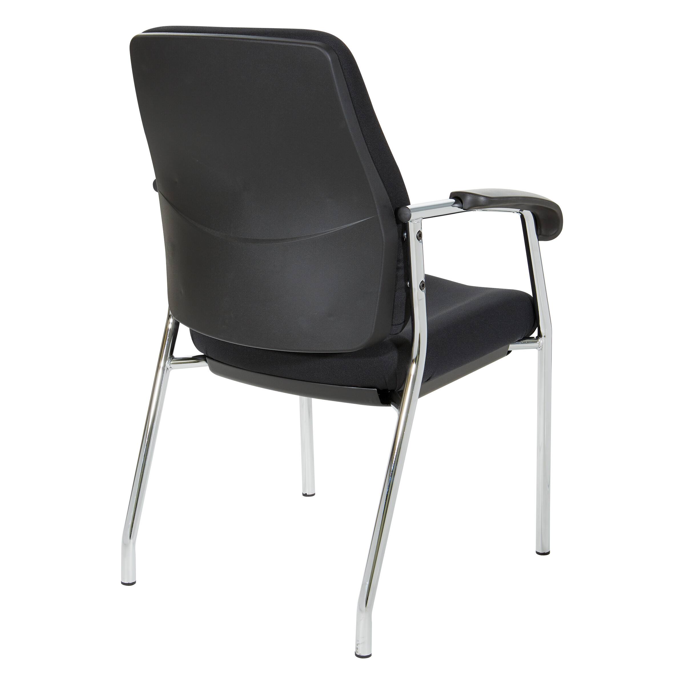 Back. Office Star Products - Padded Office Visitor's Chair - Black.