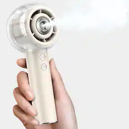 Anysun - Misting Handheld Portable Fan with 4 Strong Wind, 6000mAh Rechargeable Powerful, Mini Small Hand & Pocket Fan - Ivory