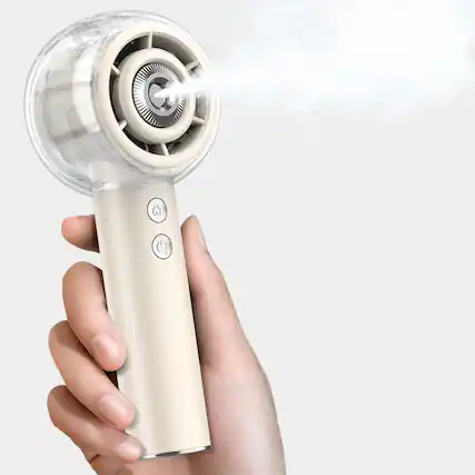 Front. Anysun - Misting Handheld Portable Fan with 4 Strong Wind, 6000mAh Rechargeable Powerful, Mini Small Hand & Pocket Fan - Ivory.