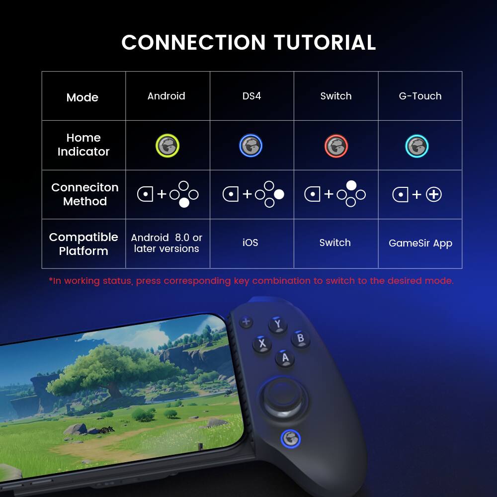 GameSir G8+ Bluetooth Wireless Mobile Gaming Controller for Switch