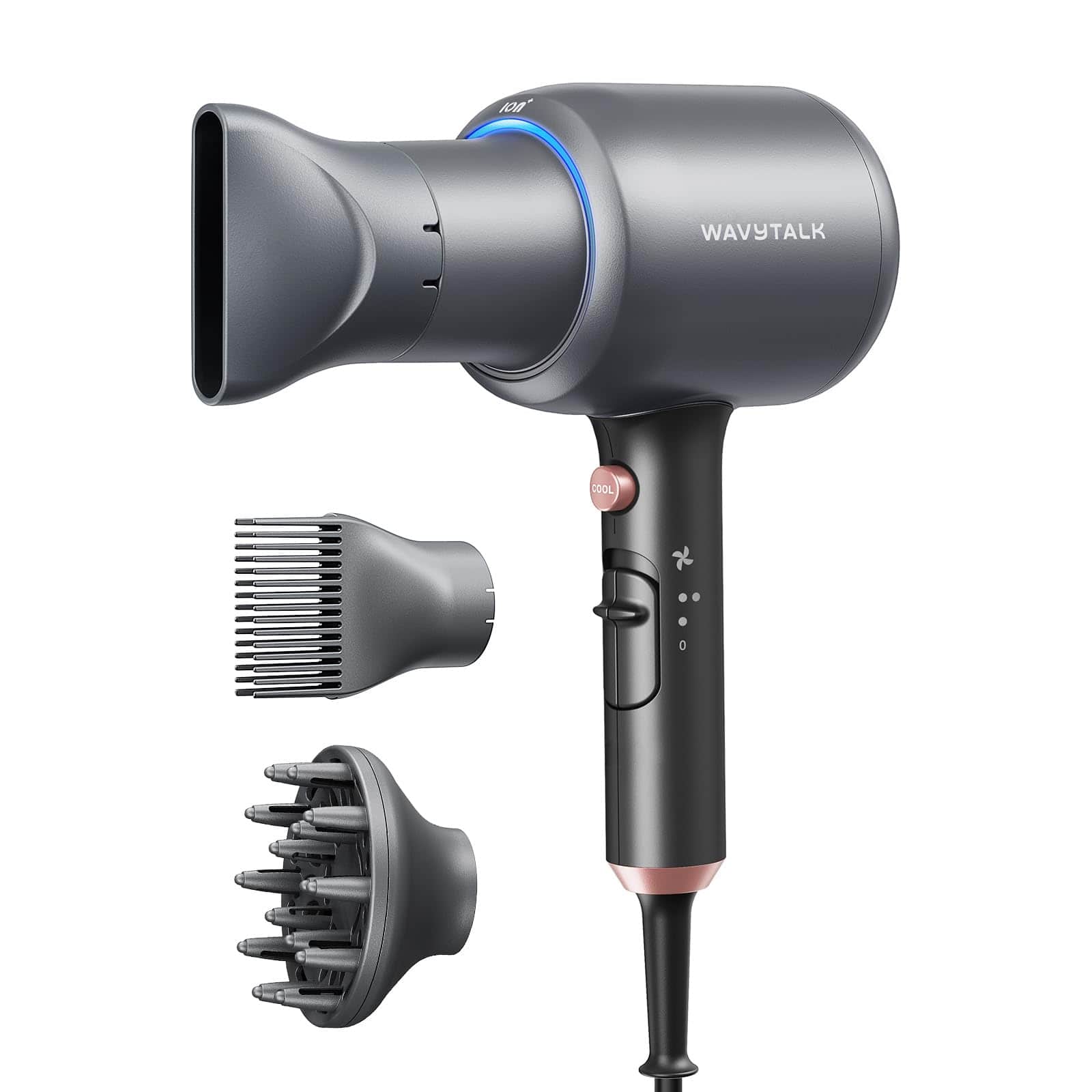 DORLUKFU - Wavytalk Blow Dryer, Blown Away Ionic Hair Dryer for Curly Hair with Diffuser, 1875W Fast Drying Blow Dryer with Ceramic