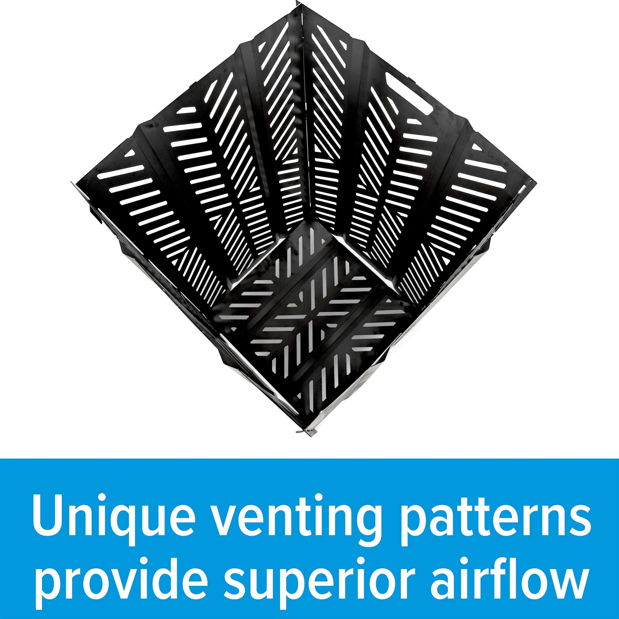 Unique venting patterns provide superior airflow