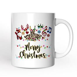 OrnamentallyYou - Ballet Buffalo Plaid Christmas Mug, Dance Teacher Gift - White
