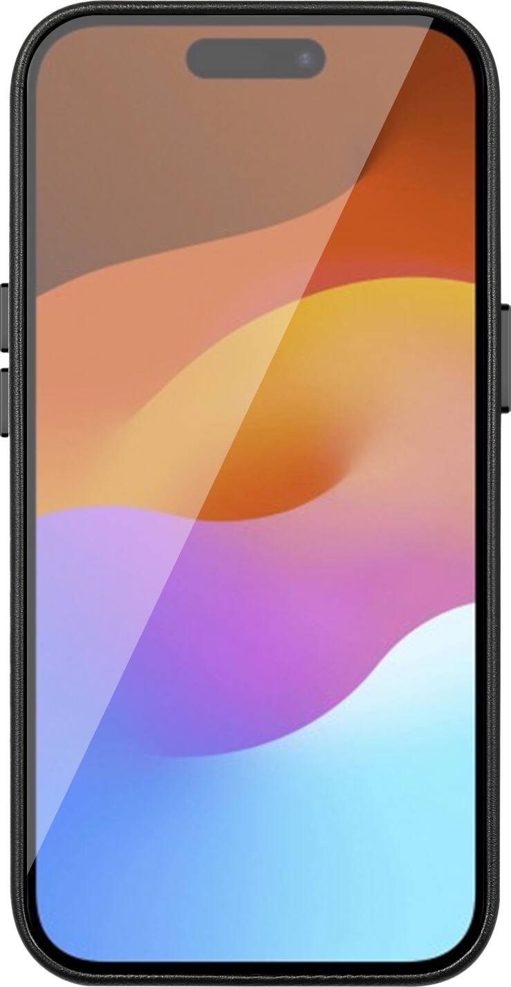 Alt View 14. SaharaCase - FingerGrip Series Genuine Leather Case with Magsafe for Apple iPhone 15 - Black.