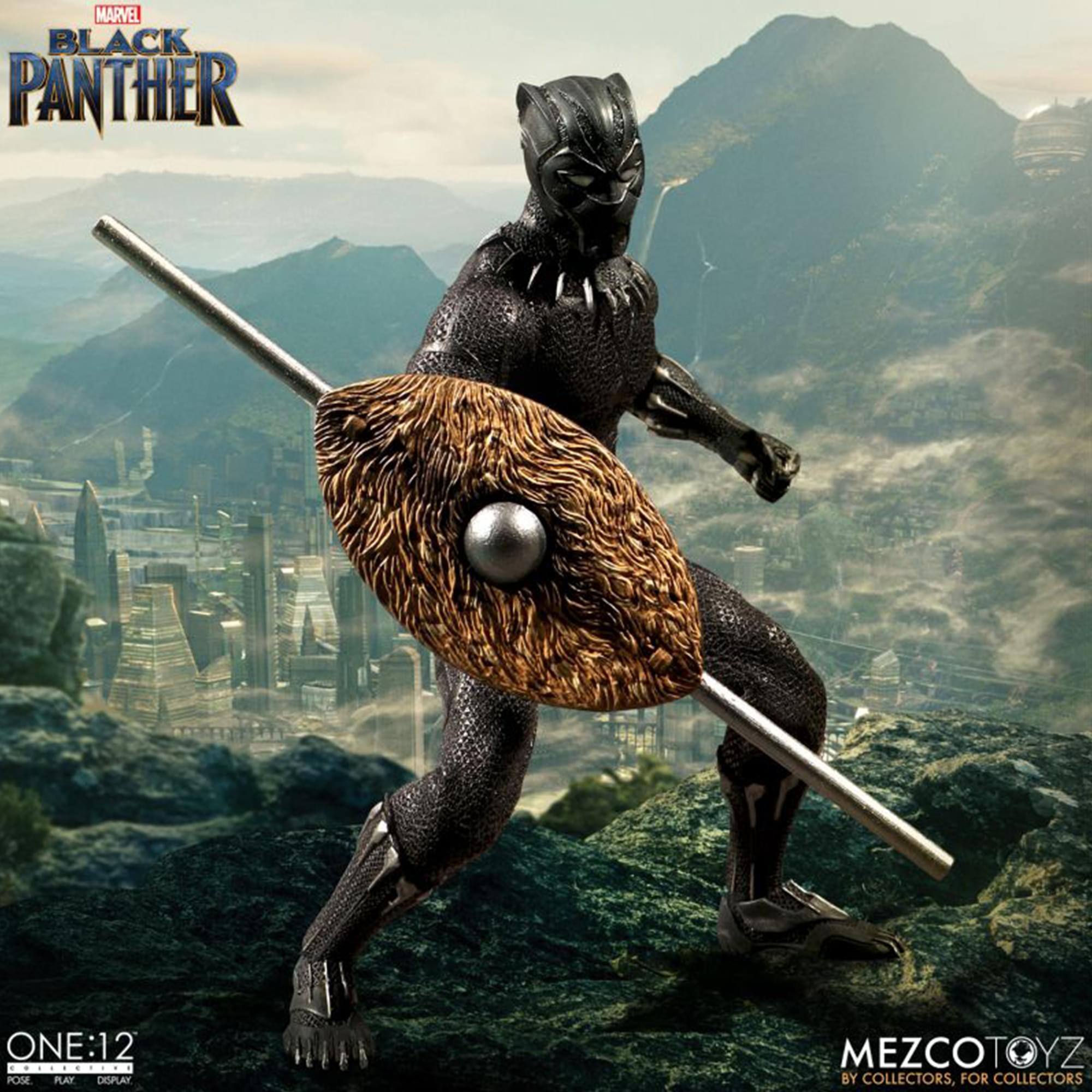 MARVEL BLACK PANTHER ONE:12 POSE PLAY DISPLAY MEZCOTOYZ BY COLLECTORS, FOR COLLECTORS