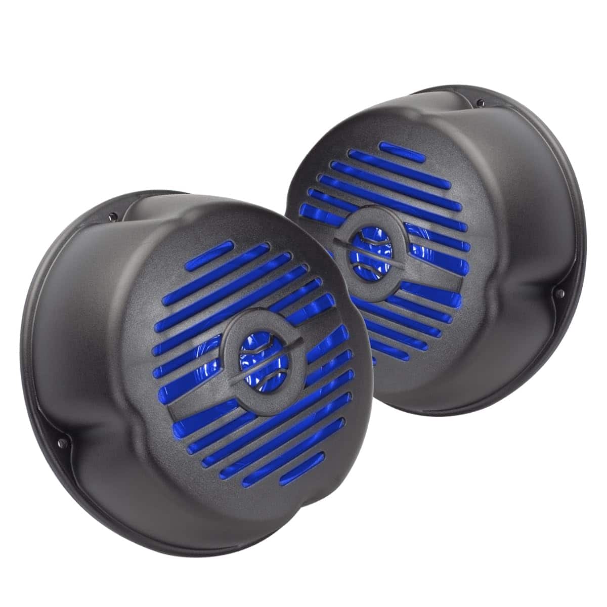 Skar Audio - Water Resistant Surface Mount Speakers With Blue Led Lights For Marine Rvs & Hot Tubs-Pair Powerful Sound: - Default
