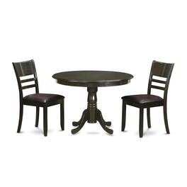 East West Furniture - 3 PC Kitchen nook Dining set-Dining Table and 2 dinette Chairs - Cappuccino