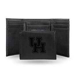 Rico Industries - University of Houston Cougars Laser Engraved Black Trifold Wallet - Multi