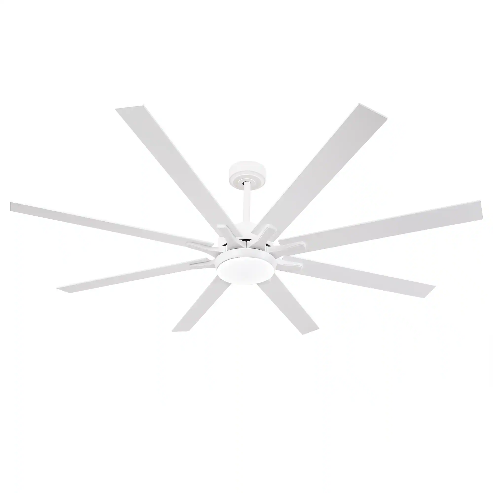 Alt View 2. Parrot Uncle - 65-Inch Modern Reversible Dimmable Large Ceiling Fan with Light and Remote - White.