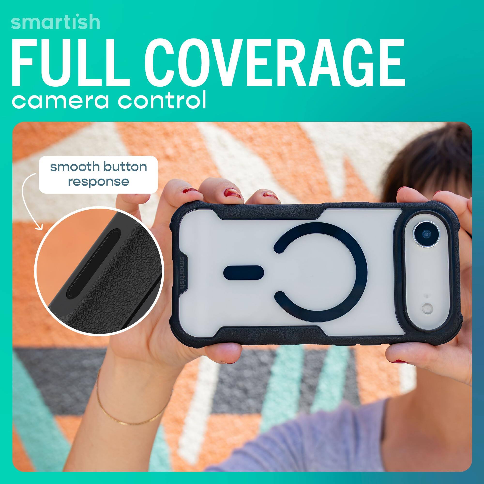 smartish FULL COVERAGE camera control  
smooth button response