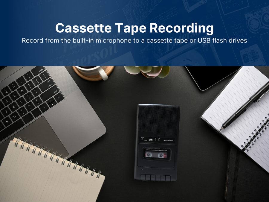 Cassette Tape Recording

Record from the built-in microphone to a cassette tape or USB flash drives