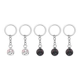 Unique Bargains - 5pcs Lucky Dice Keychain Charm, 3D Cube Mini Dice Keyrings with Pendants for Bag, Wallet, Purse, Car, Phone Accessory - Black/Silver
