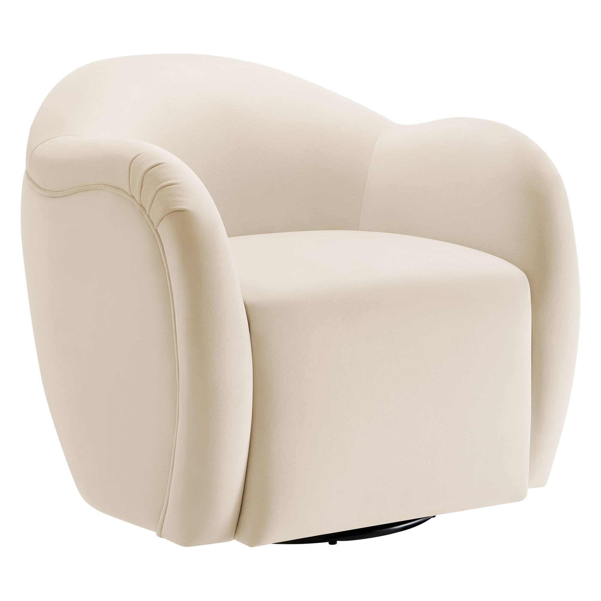 Front. Modway - Compose Performance Velvet Swivel Armchair by Modway - White.