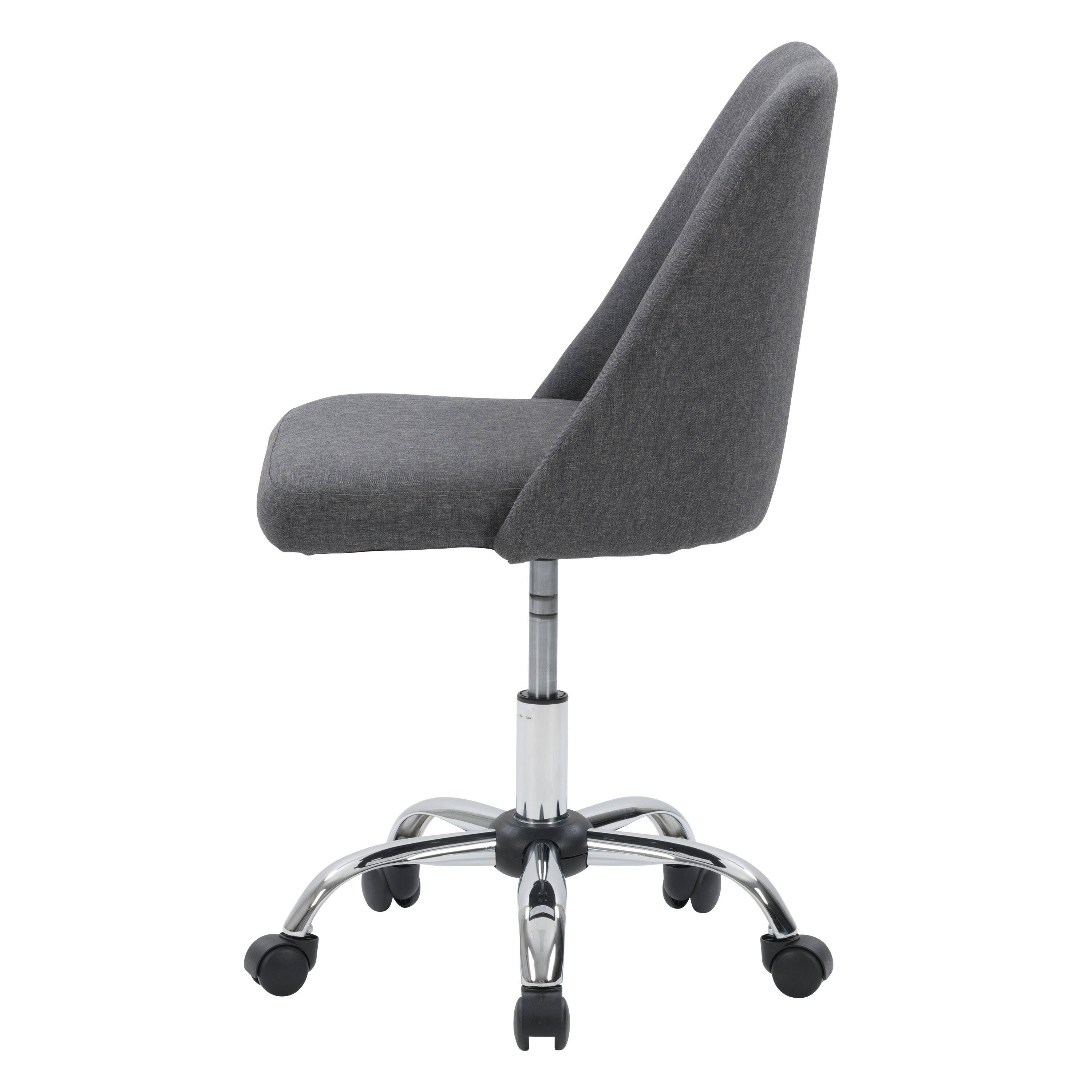 Left. CorLiving - Marlowe Upholstered Armless Task Chair - Dark Grey.