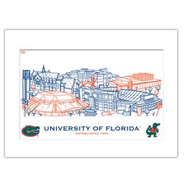 Indigo Falls - Florida Gators 11" x 14" Matted Campus Wall Art Collage - Multicolor