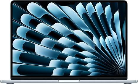 Front. Apple - MacBook Air 15-inch Laptop - Apple M4 chip Built for Apple Intelligence - 16GB Memory - 1TB SSD - Sky Blue.