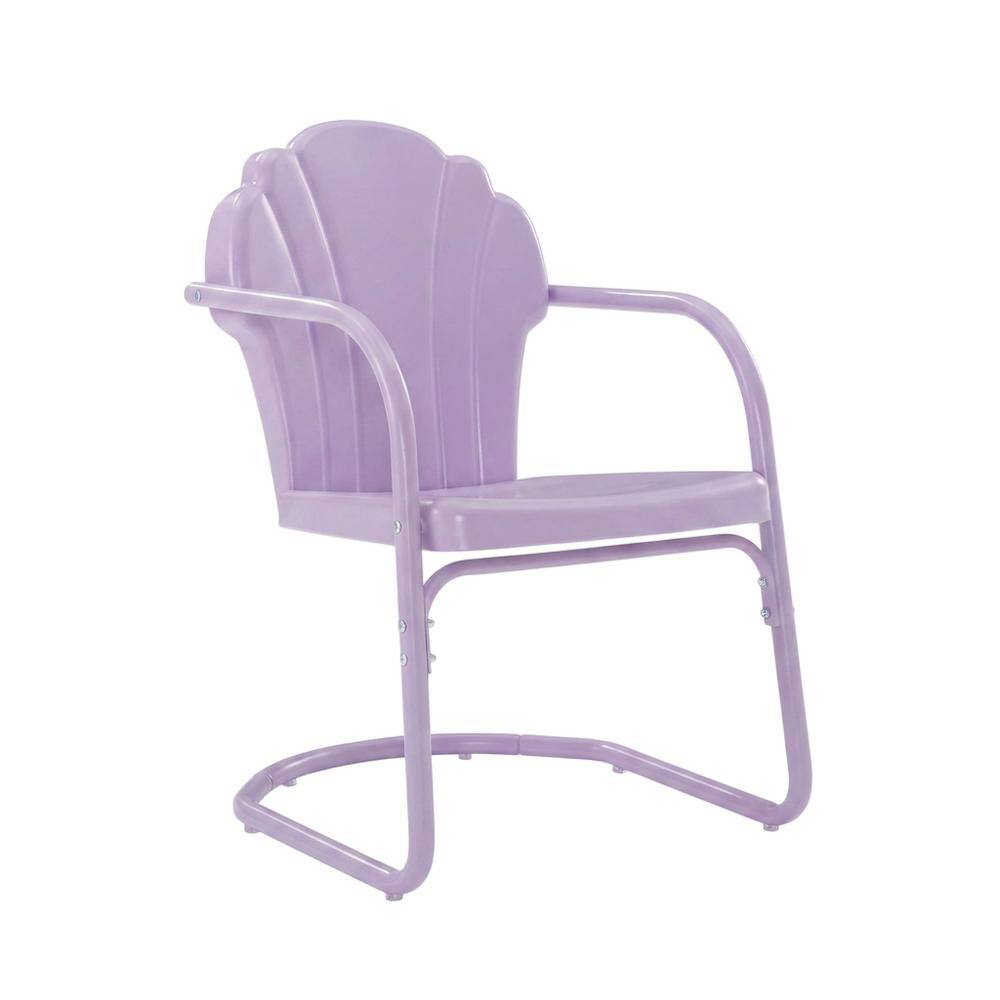 Angle. Crosley Furniture - Tulip 3Pc Retro Outdoor Bistro Set - Bistro Table & 2 Chairs - Lavender Gloss.