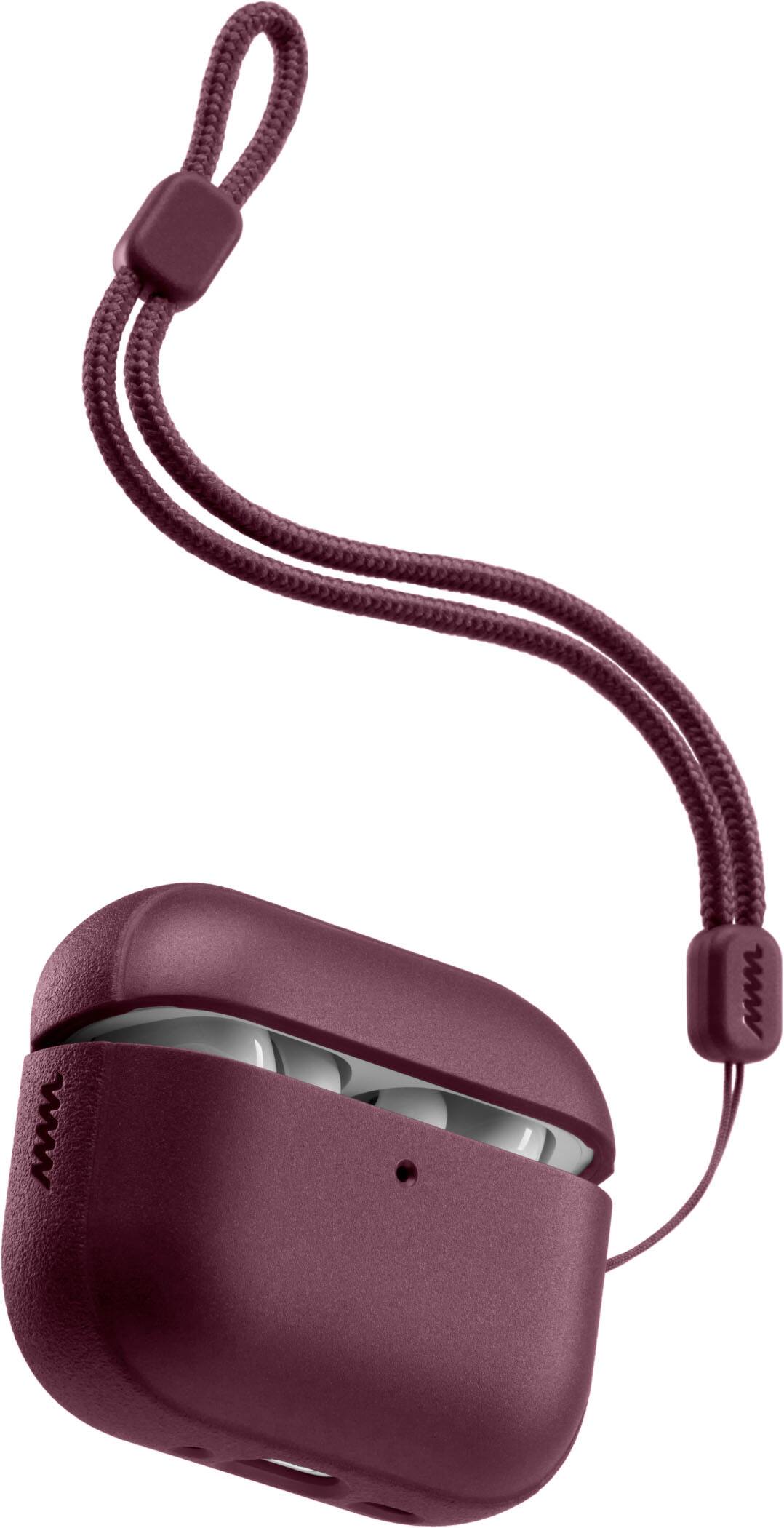 Angle. dbrand - MNML Case for Apple AirPods Pro 3 - Burgundy.