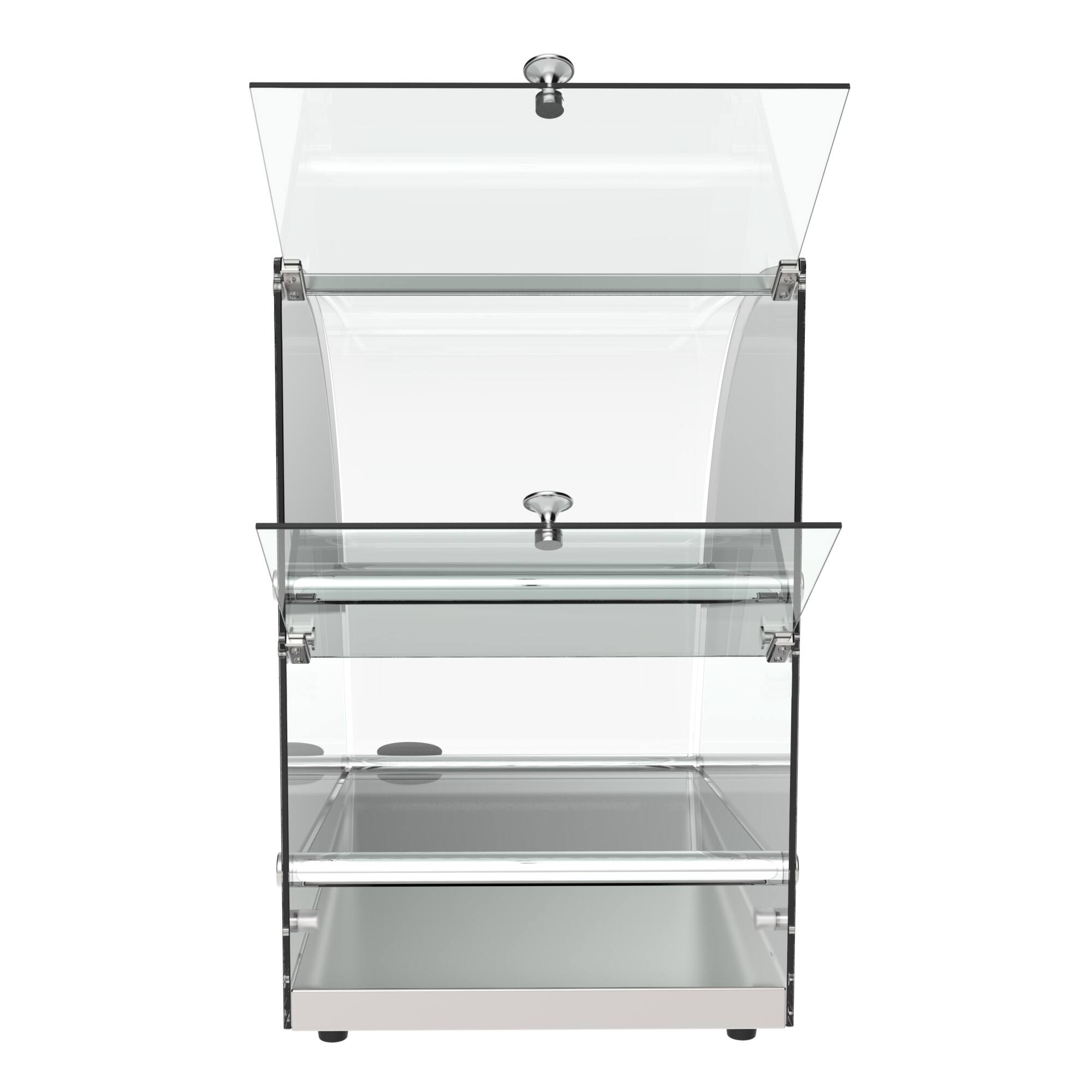 Left. Koolmore - 23 in. Commercial Countertop Bakery Display Case with Front Curved Glass and Rear Door, 2.4 cu. ft. DC-2CN - Silver.