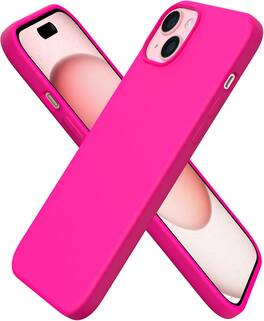 Ornarto - Compatible with iPhone 15 Plus Case 6.7", Slim Liquid Silicone Full Covered Protective Cover - Hot Pink