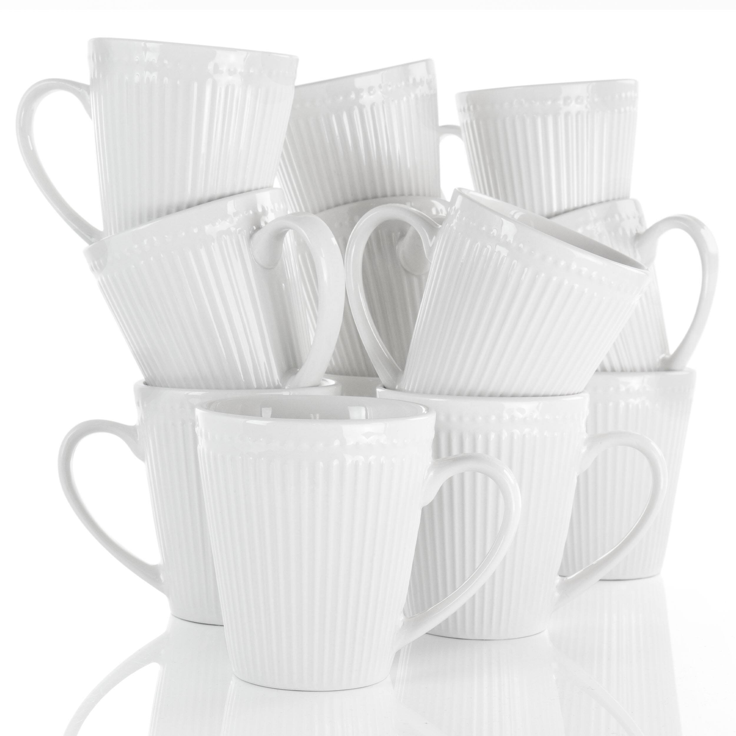 Alt View 10. Elama - Elama Madeline 12 Piece Porcelain Mug Set in White - White.