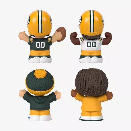 Alt View 3. Little People - Fisher Price Little People x NFL Collector Green Bay Packers Figure 4-Pack - Green.