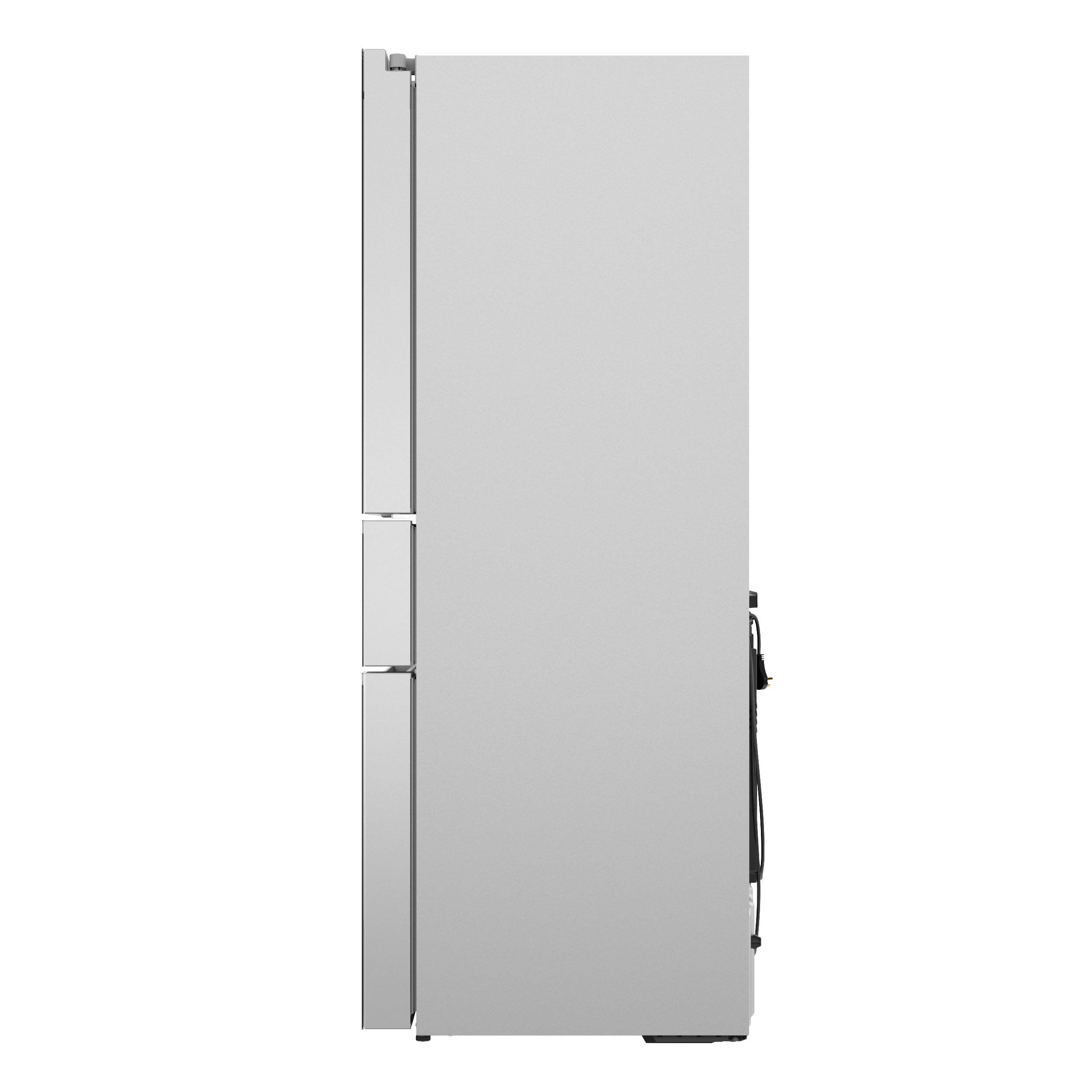 Angle. Bosch - 800 Series 36 in. Wide 20 Cu. Ft. 4-Door French Door Bottom Freezer Counter-Depth Smart Refrigerator - Stainless Steel.