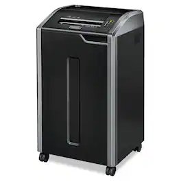 Fellowes - 38420 Powershred 425i 38 Manual Sheet Capacity TAA Compliant 100 Percent Jam Proof Strip-Cut Shredder - Black/Dark Silver