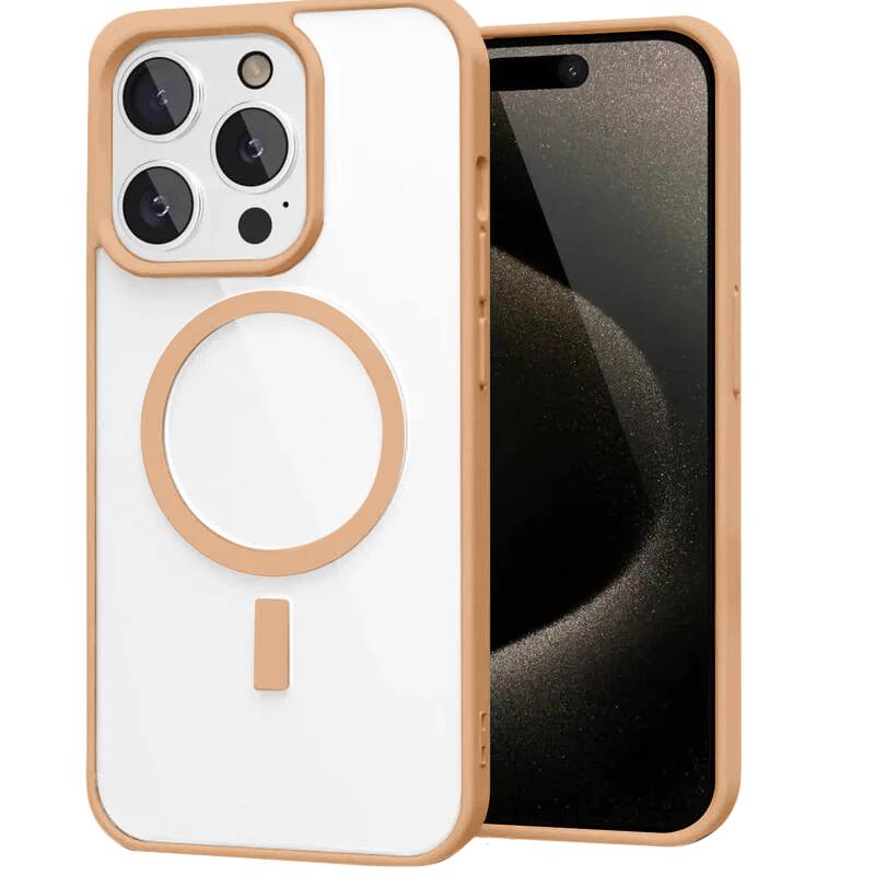 Front. Entronix - Entronix [Magnetic] Case for iPhone 15 Pro Max - [Clear Back] Soft Matte Frame - Titanium.