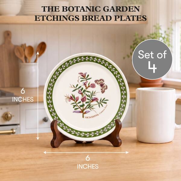 THE BOTANIC GARDEN ETCHINGS BREAD PLATES  
Set of 4  
6 INCHES  
VICIASATIVA  
6 INCHES