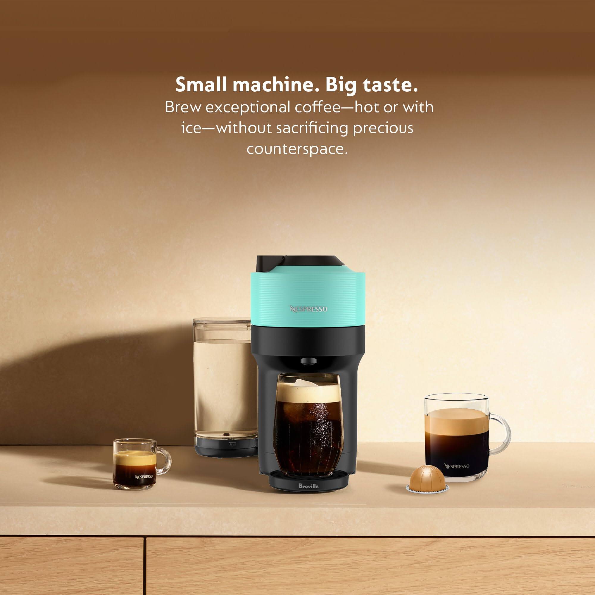 Small machine. Big taste. Brew exceptional coffee—hot or with ice—without sacrificing precious counterspace. NESPRESSO - Breville