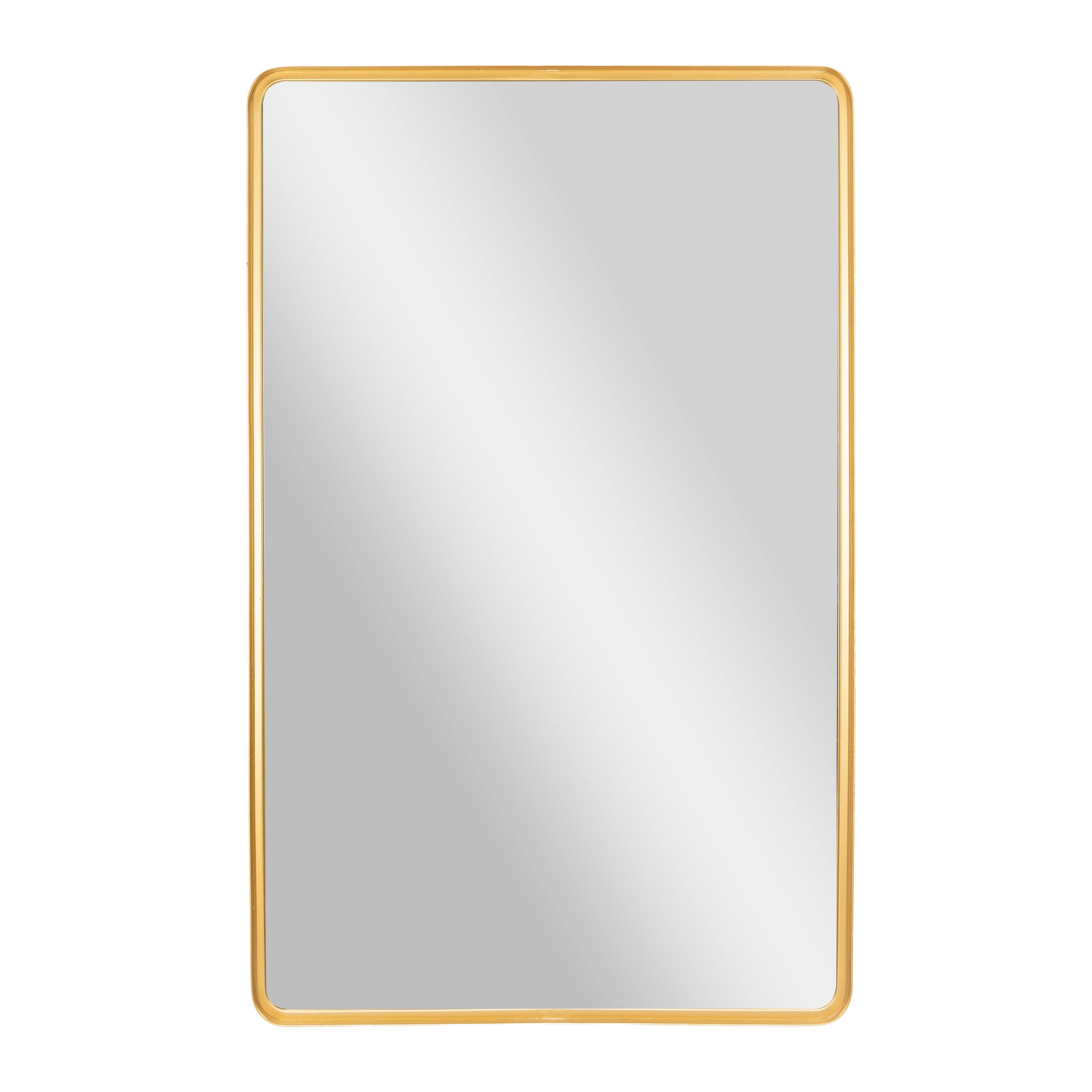 Alt View 8. Emma + Oliver - Afsin Wall Mirror with Silver Backed Glass for Clarity for Entryways, Bathrooms & More - Gold.